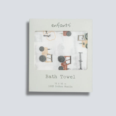 Farm Fun Muslin Bath Towel 3 Pcs Pack
