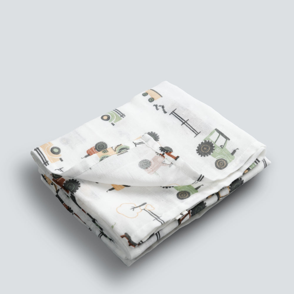 Farm Fun Muslin Bath Towel