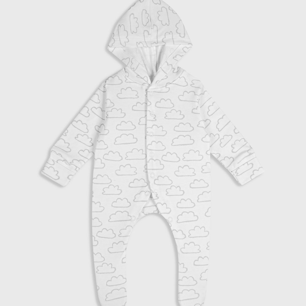 Whispering Clouds (White) - Baby Jumpsuit