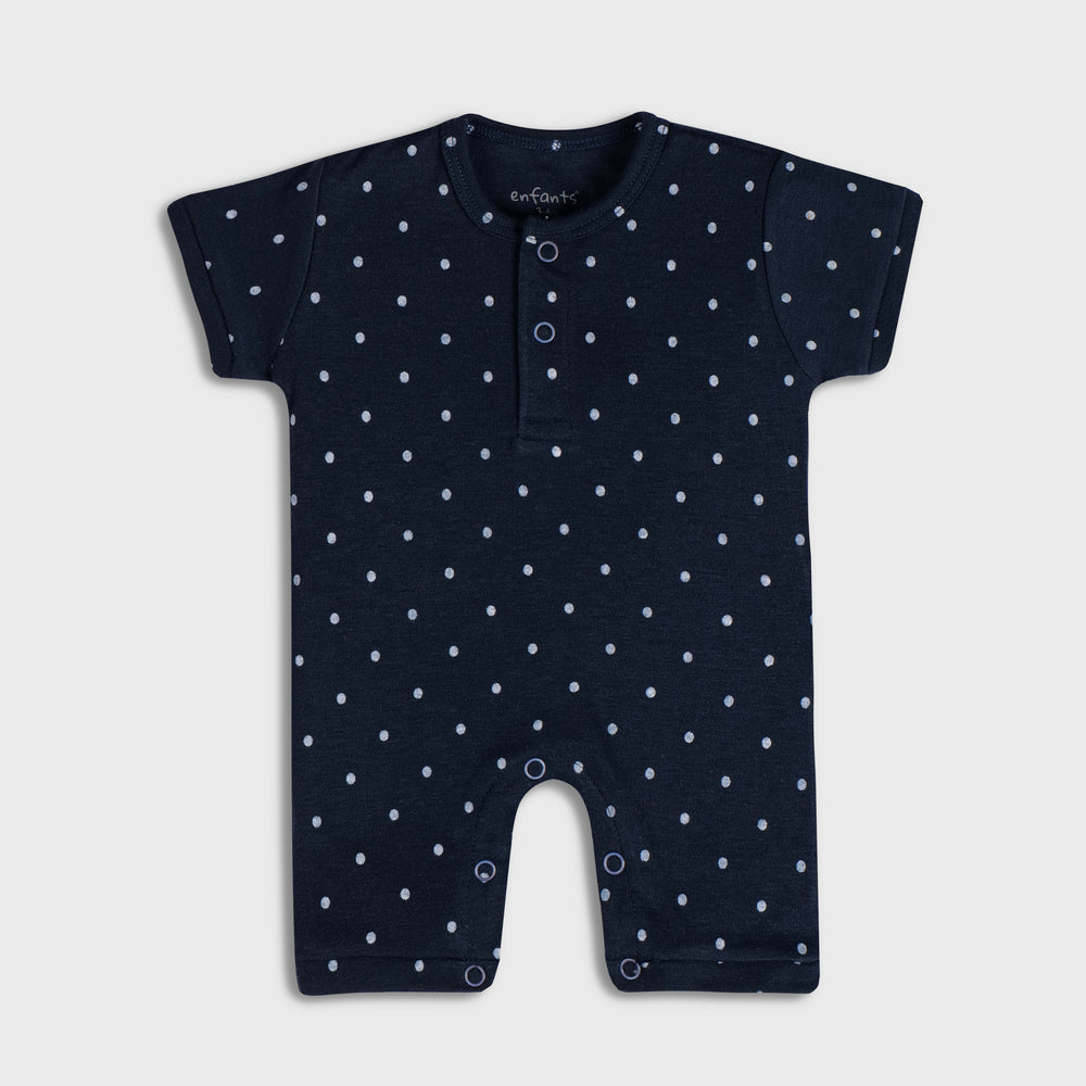 Playful Polka Dot (Navy Blue & White) - Romper