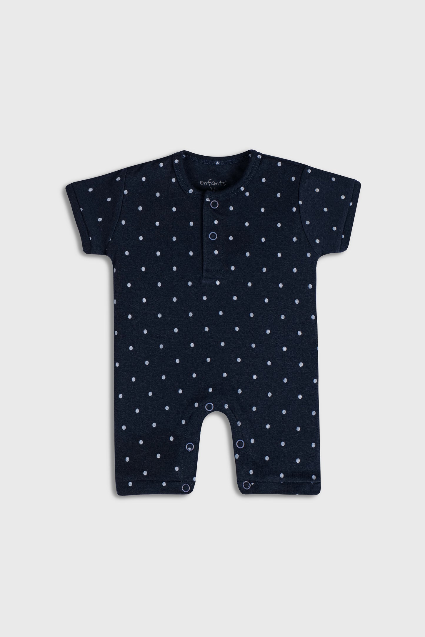 Playful Polka Dot (Navy Blue & White) - Romper