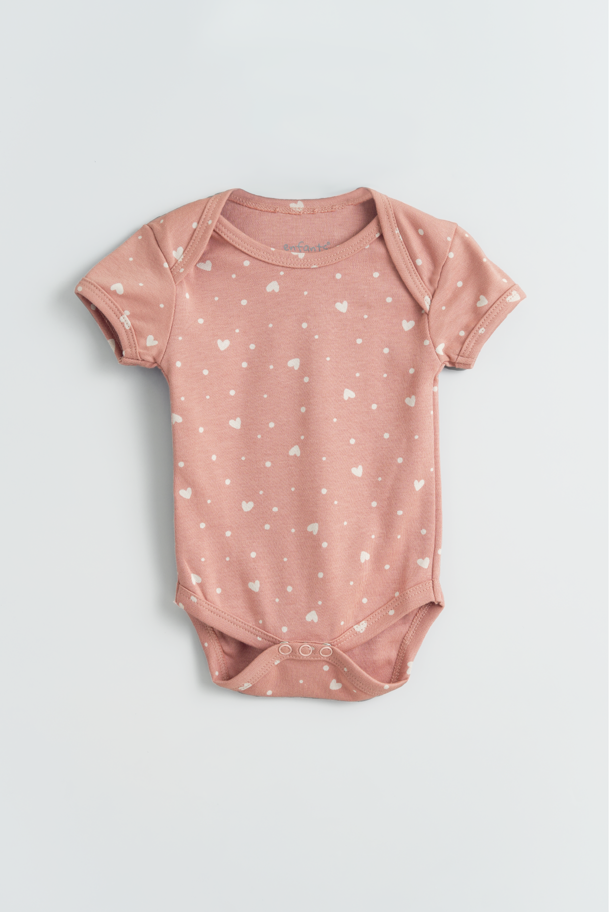 Coral Polka Heart Bodysuit