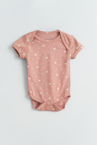 Coral Polka Heart Bodysuit