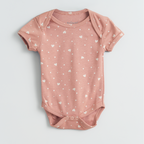 Coral Polka Heart Bodysuit