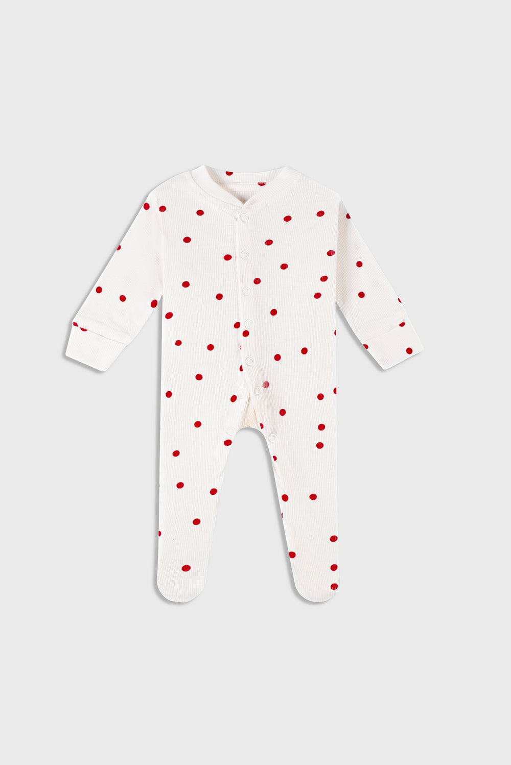 Playful Polka Dot (White & Red) - Sleep Suit