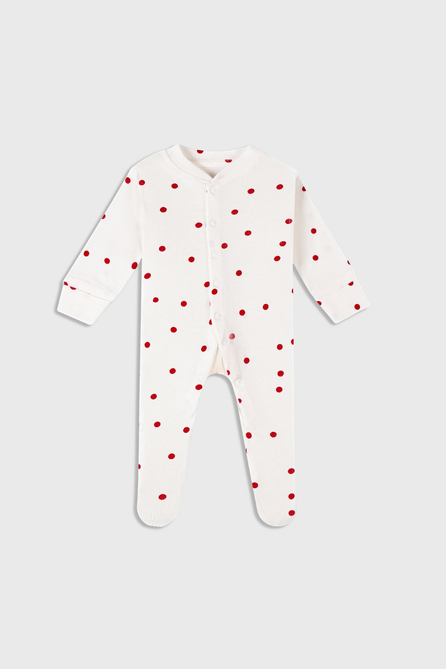 Playful Polka Dot (White & Red) - Sleep Suit