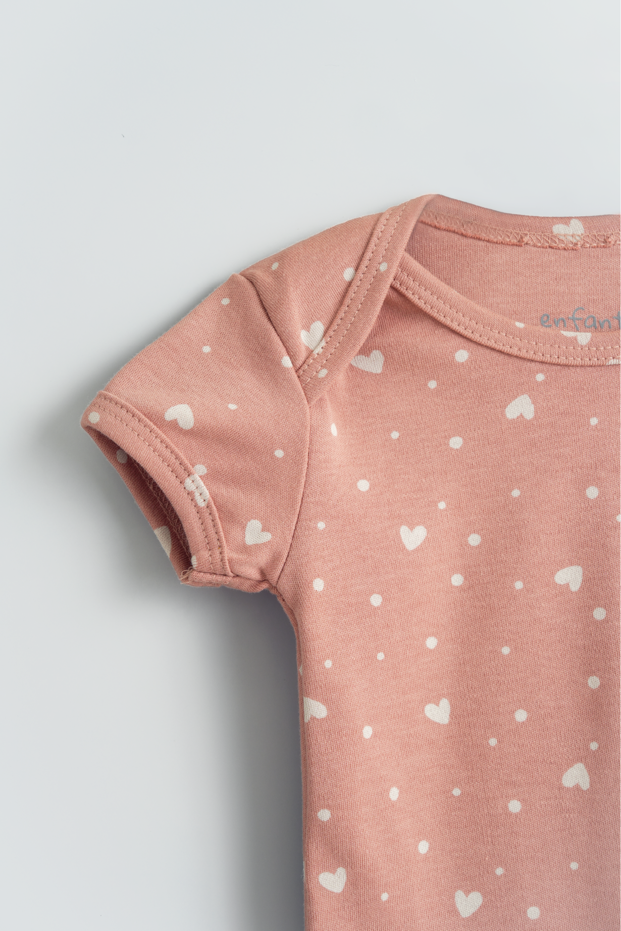 Coral Polka Heart Bodysuit