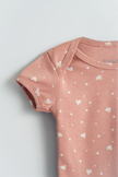 Coral Polka Heart Bodysuit
