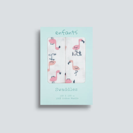 Flamingo Float Swaddle 2 Pcs Pack