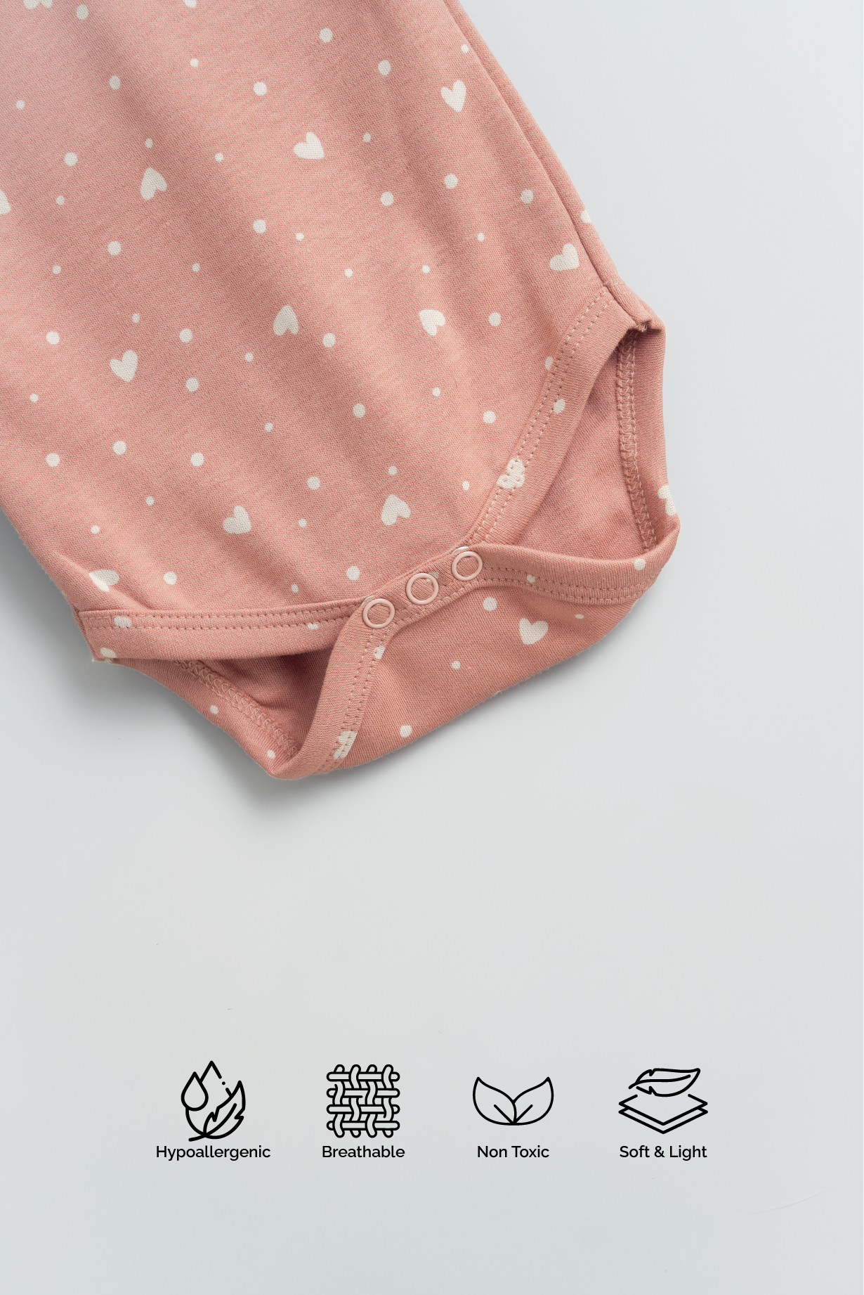 Coral Polka Heart Bodysuit