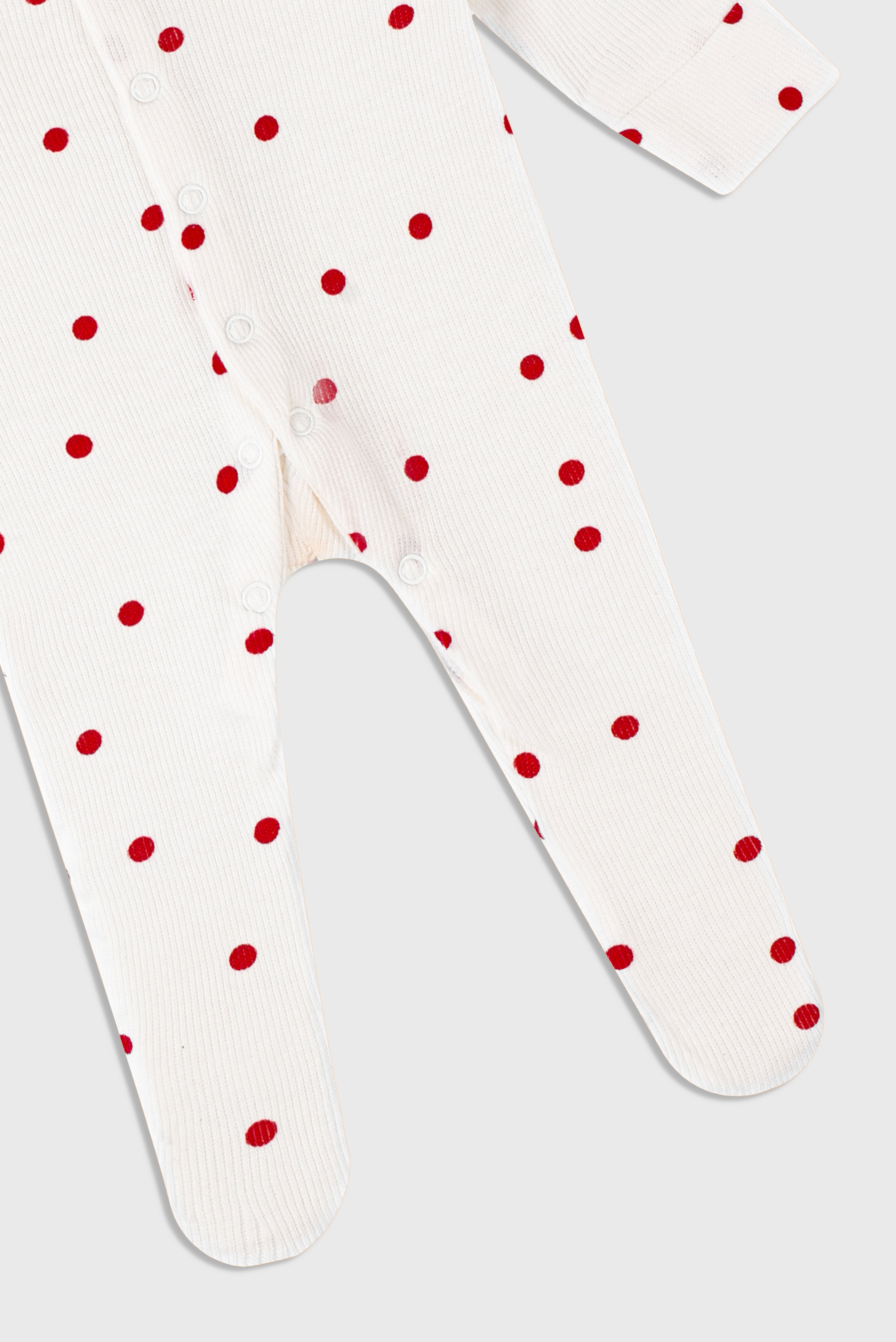 Playful Polka Dot (White & Red) - Sleep Suit