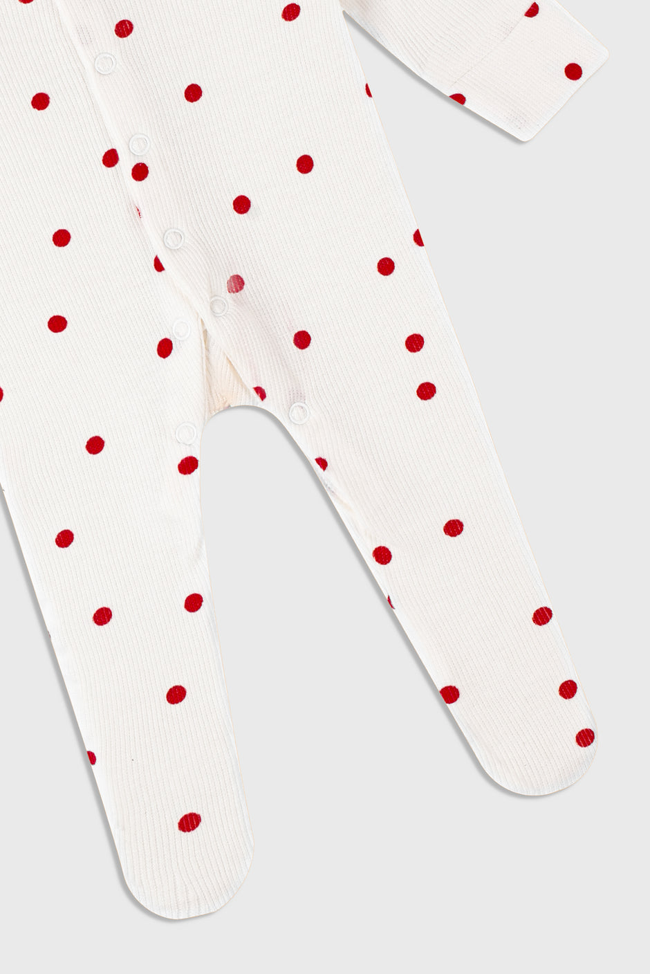 Playful Polka Dot (White & Red) - Sleep Suit