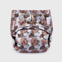 Terracitta Vine Grey Polar Fleece Reusable Diaper