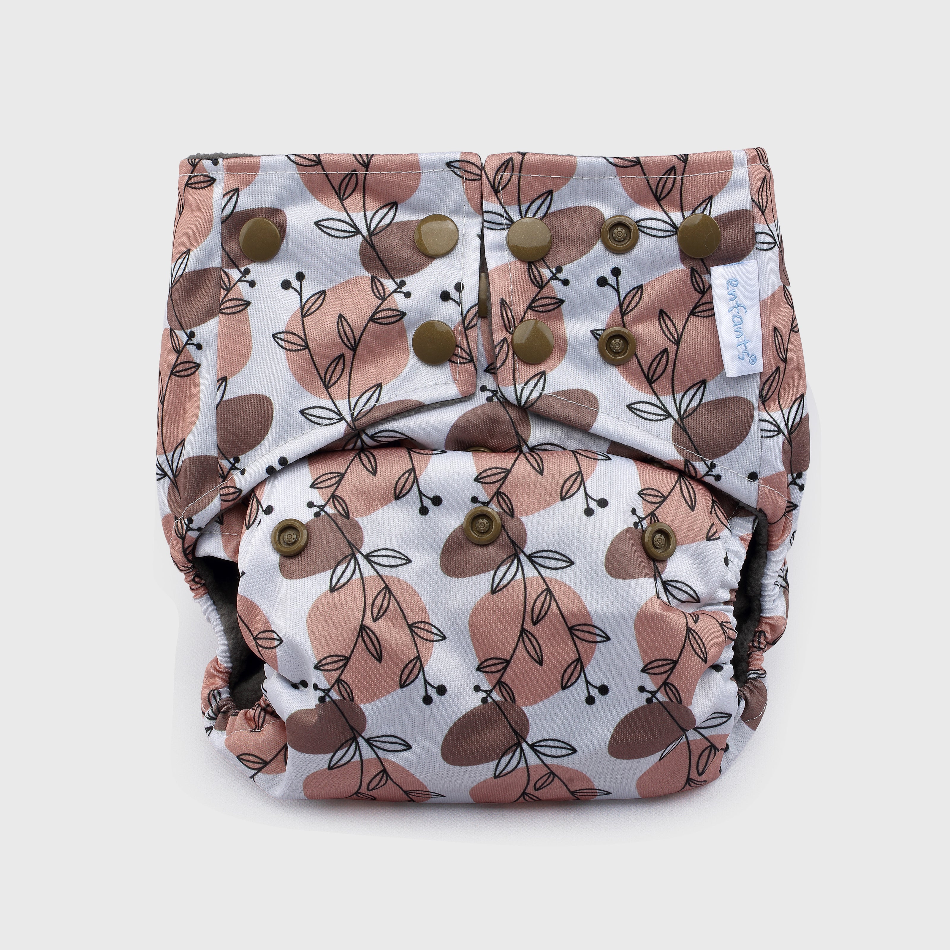 Terracitta Vine Grey Polar Fleece Reusable Diaper