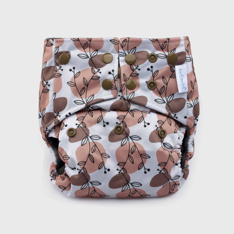 Terracitta Vine Grey Polar Fleece Reusable Diaper