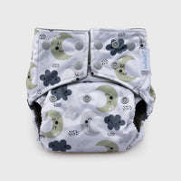Sleepy Skies Grey Polar Fleece Reusable Diaper