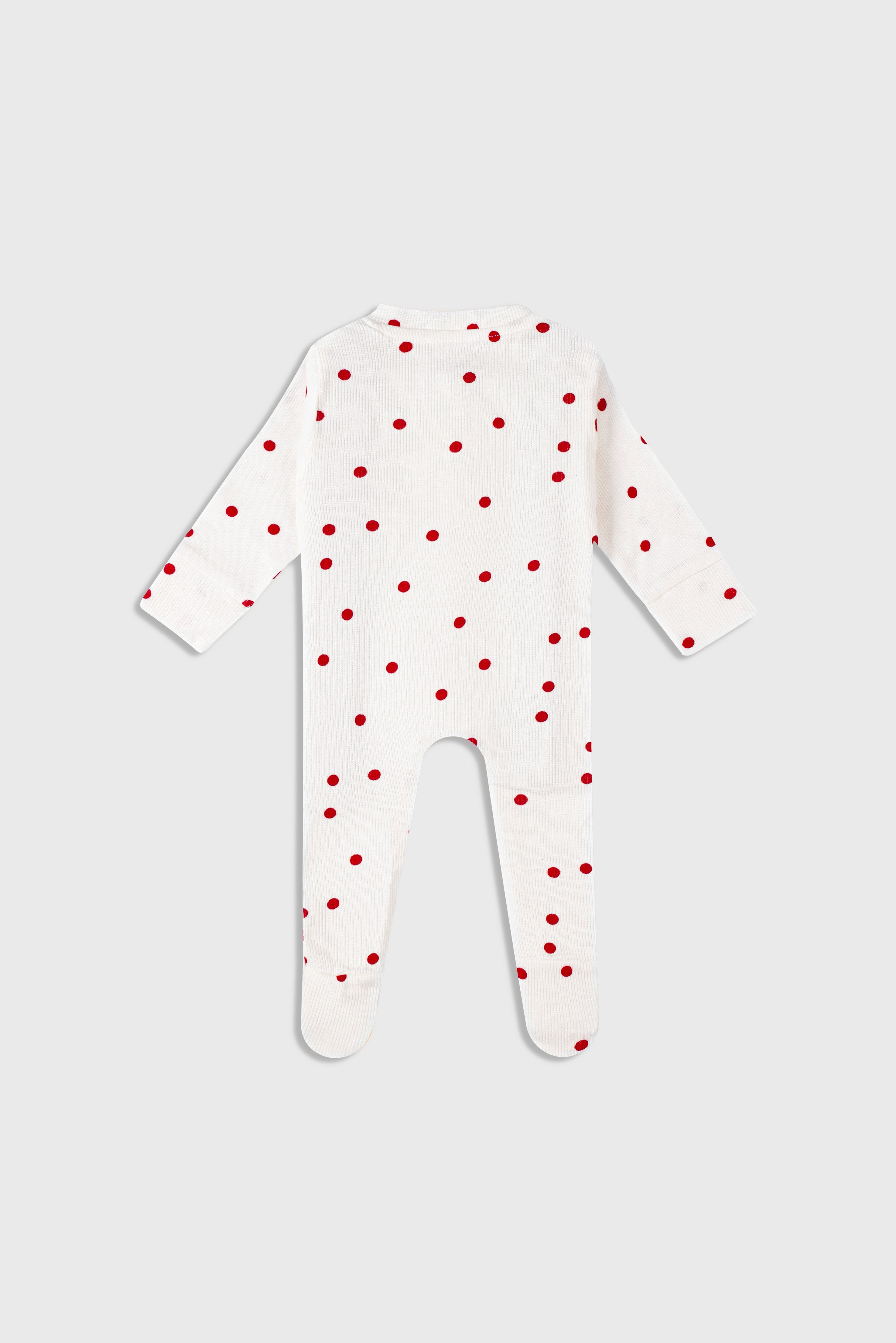 Playful Polka Dot (White & Red) - Sleep Suit