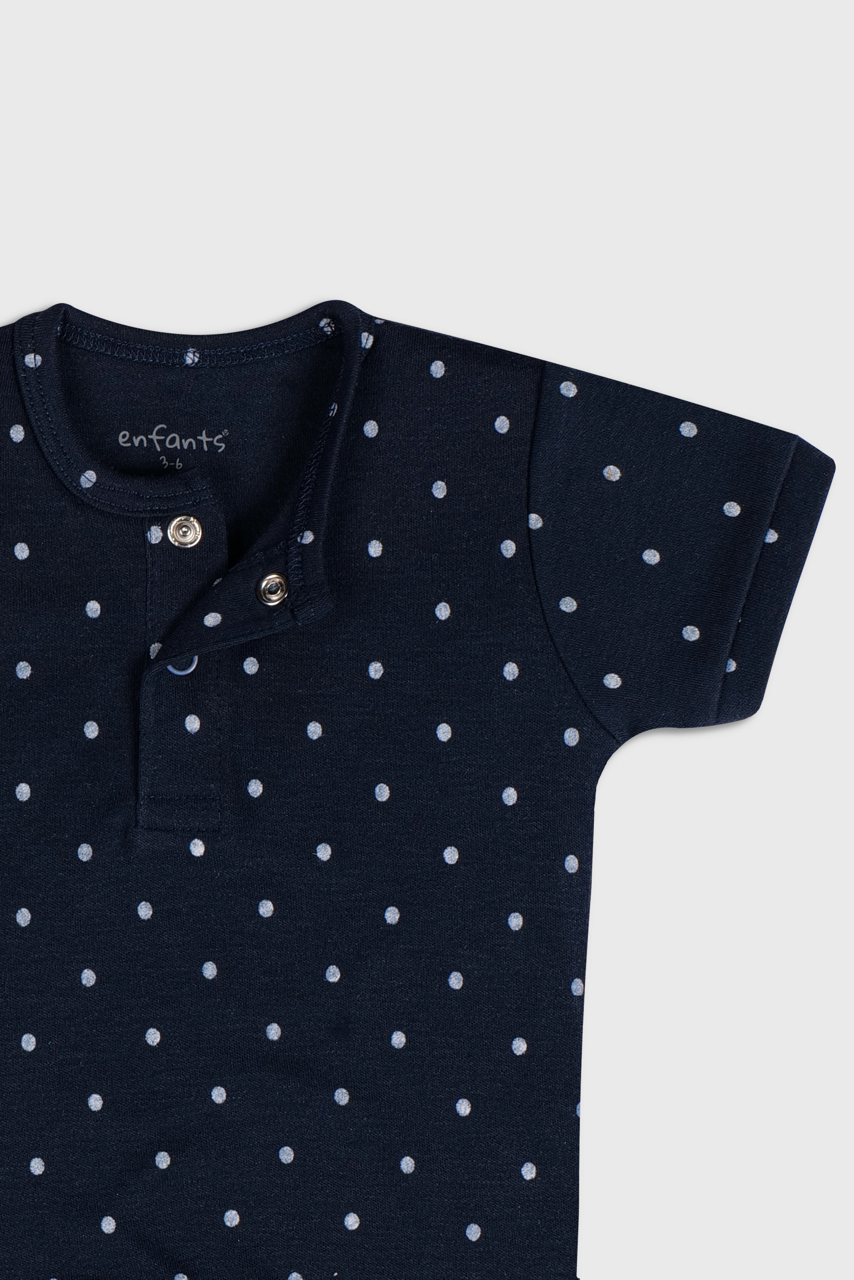 Playful Polka Dot (Navy Blue & White) - Romper
