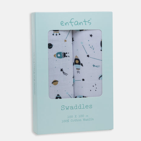 Space Explorer Swaddle 2 Pcs Pack