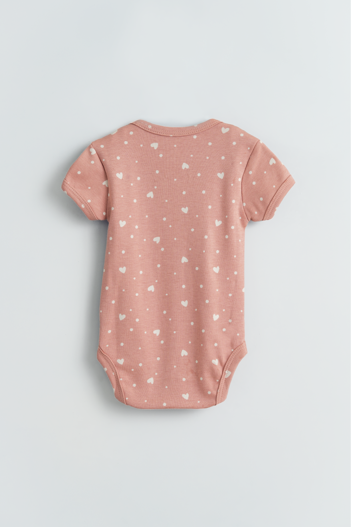 Coral Polka Heart Bodysuit