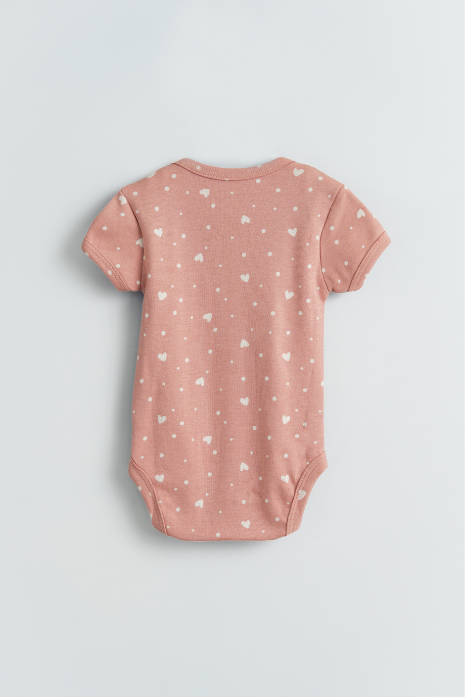 Coral Polka Heart Bodysuit