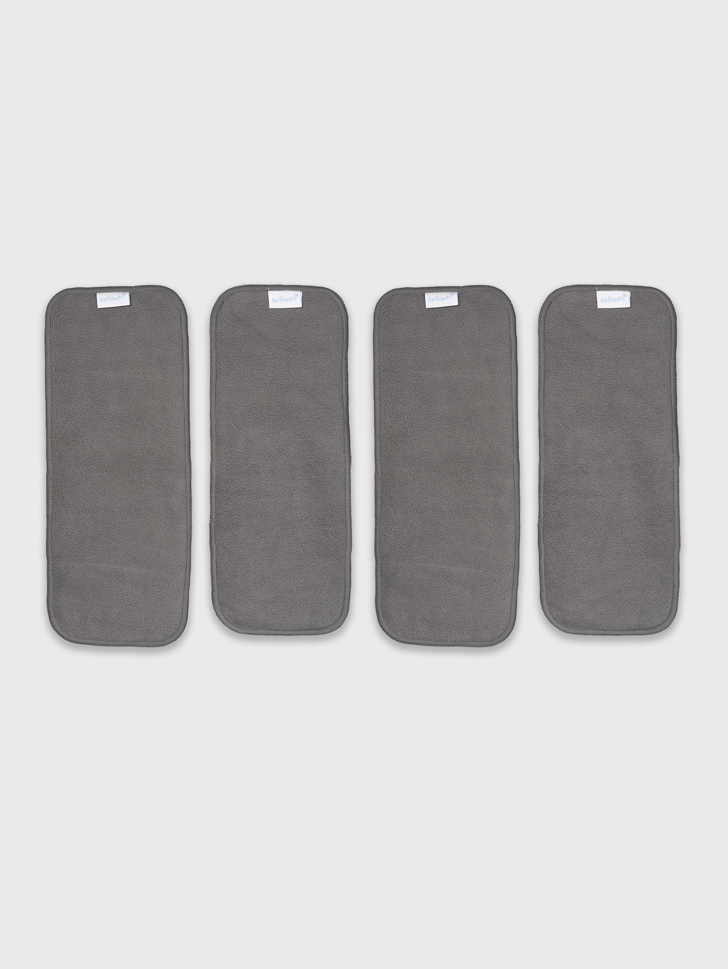Enfants Microfiber Solid Reusable Diaper Inserts Pack of 4 - Grey Polar Fleece
