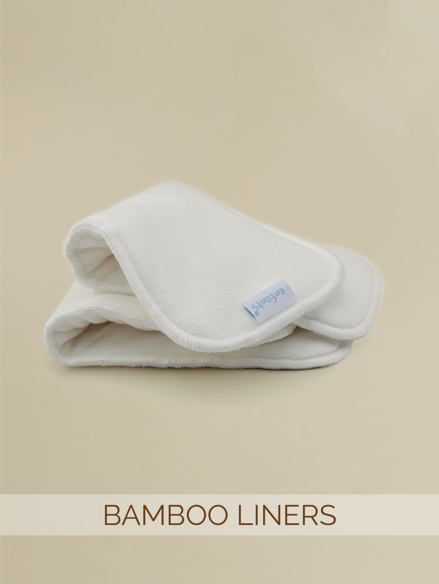 Enfants Bamboo Microfibre Solid Reusable Diaper Inserts Pack of 4 - White