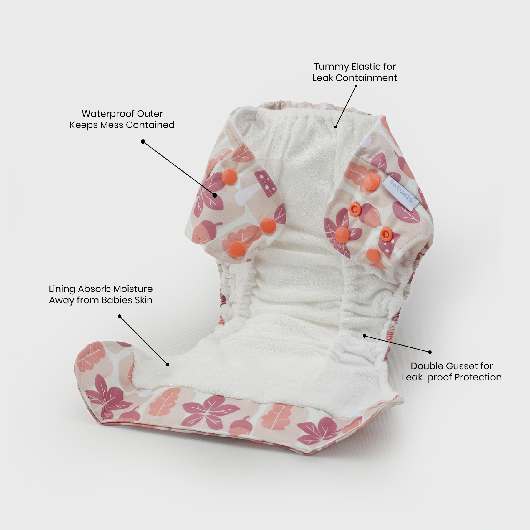 Fall Forest Natural Bamboo Reusable Diaper