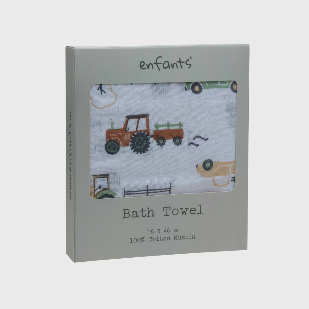 Farm Fun Muslin Bath Towel