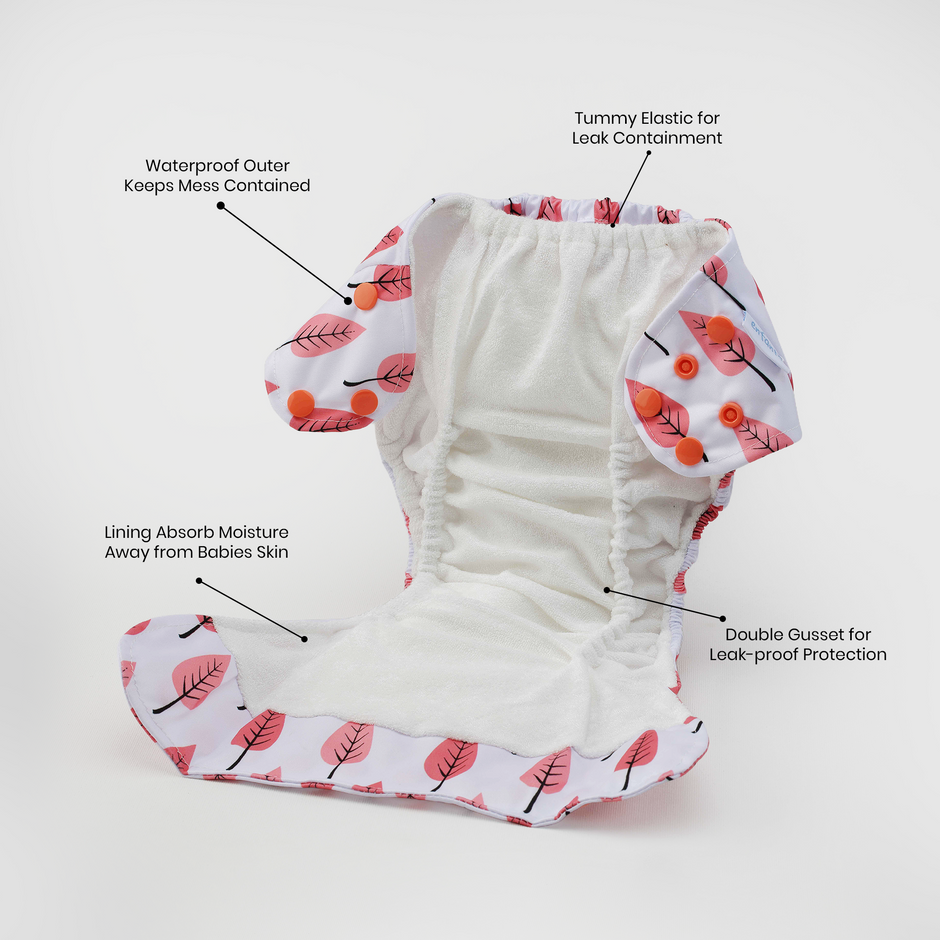 Cherry Fall Natural Bamboo Reusable Diaper