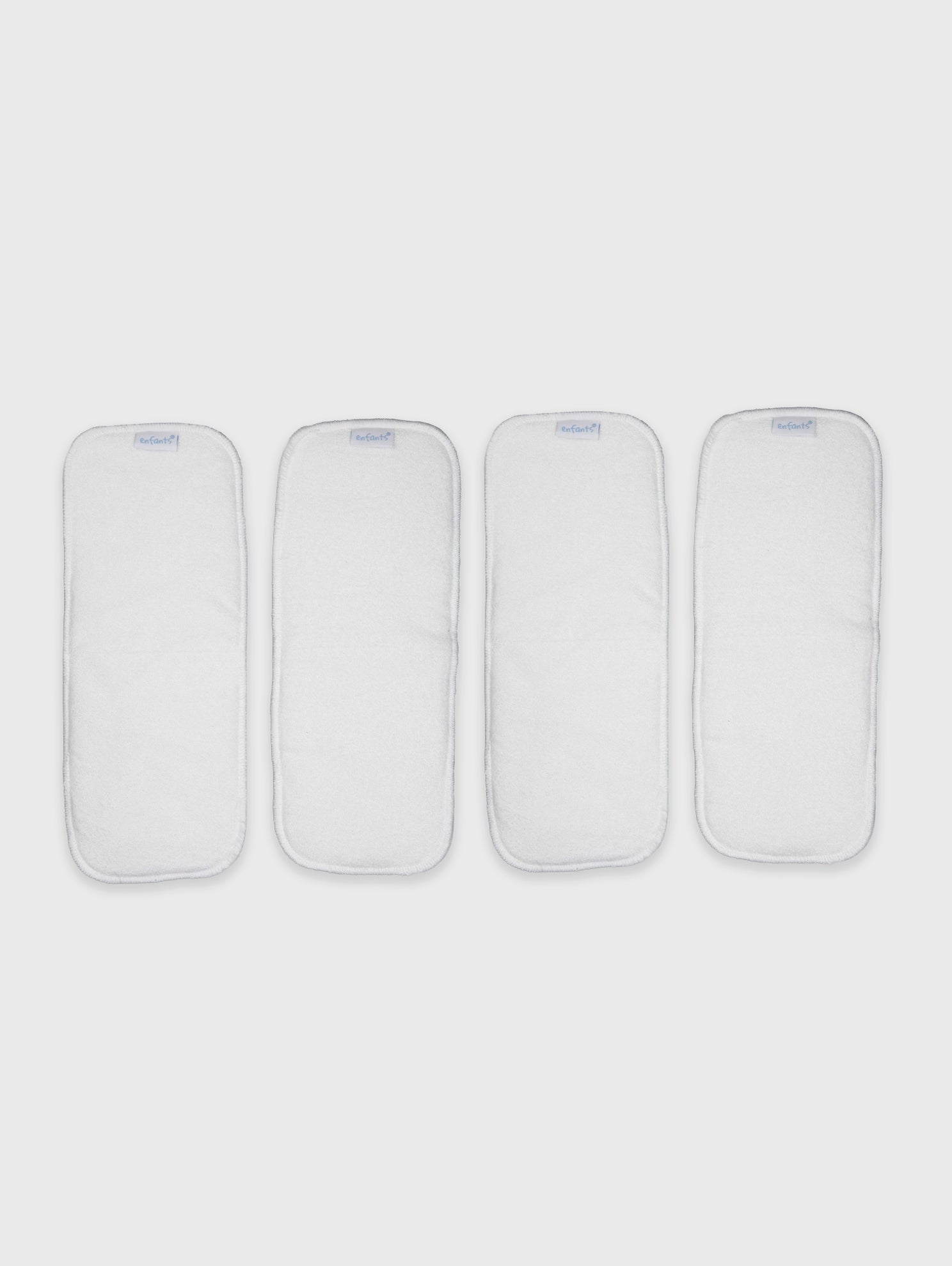 Enfants Bamboo Microfibre Solid Reusable Diaper Inserts Pack of 4 - White
