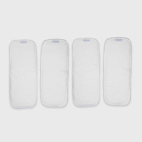 Enfants Bamboo Microfibre Solid Reusable Diaper Inserts Pack of 4 - White