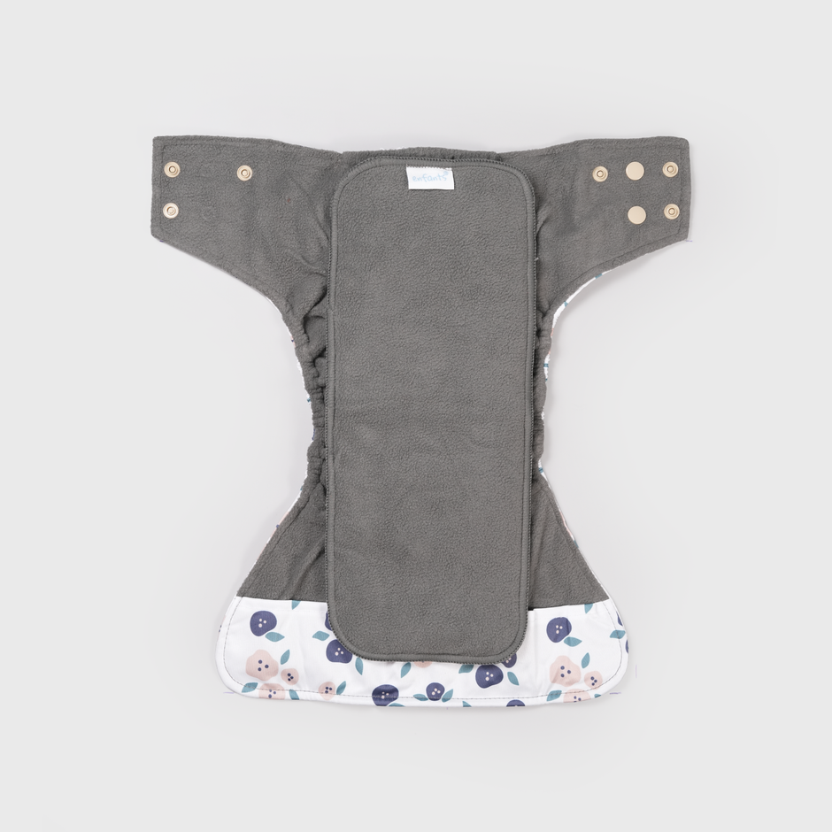 Calm Garden Grey Polar Fleece Reusable Diaper